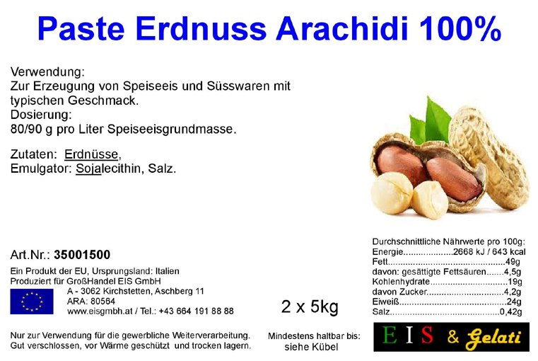 Superman Erdnusseis mit Erdnussvariation. Eispaste zur Herstellung von Speiseeis mit Erdnüssen. Vegan und Lactosefrei