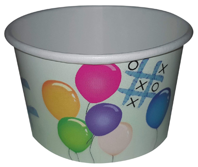 Kindereisbecher für 2 Eiskugeln. GroßHandel EIs GmbH. Kinderbecher mit Motiv Luftballon 120 ccm