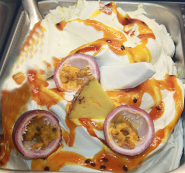 Eisidee Pigna Colada Maracuja. Eismix Ananas, Cocos und Maracuja