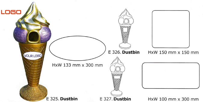 Eiswerbung personalisierte Werbeeistüte. Außenwerbung Eis mit Obers