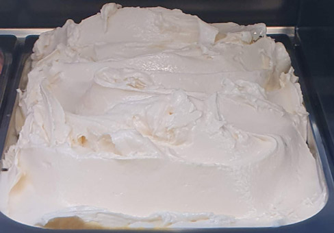 Eisidee Graviola, Guanabana, Stachelannone Eis. Fruchtpürre als Speiseeis