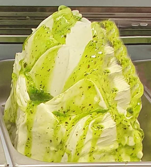 Eisidee Mojito. Limette, Minze, Rhum als Eis