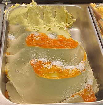 Eisidee Matcha Kokos mit Mango Variation Eisidee Matcha Kokos mit Mango Variation
