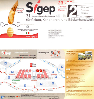 Sigep Fachmesse für Eis, Konditoren und Bäcker, Einladungskarte für GroßHandel EIS GmbH