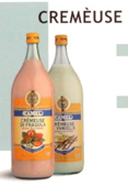 Cremèuse, Erdbeer, Vanille, Gianduia und Limone 18° Alkohol zu 6 x 2 lt. Glasflasche