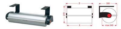 Untertisch Rollenhalter. Papierrollenhalter für Papierrollen bis 50 cm. Abmaße.GroßHandel EIS GmbH