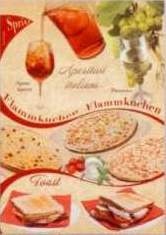 Plakat für Toast, Flammkuchen und Aperitiv