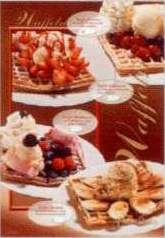 Plakat 100 x 70 Brüsseler Waffel mit Erdbeeren, Waldbeeren Eis und Schlagobers