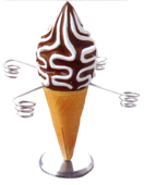 Schokolade - Eistütenhalter für Softeis - Frozen Joghurt und 4 Eistüten. Eishörnchenhalter, Werbeeistüten, 3D Eistüten für Eiswerbung, Passantenstopper, Eiswerbung bei GroßHandel EIS GmbH