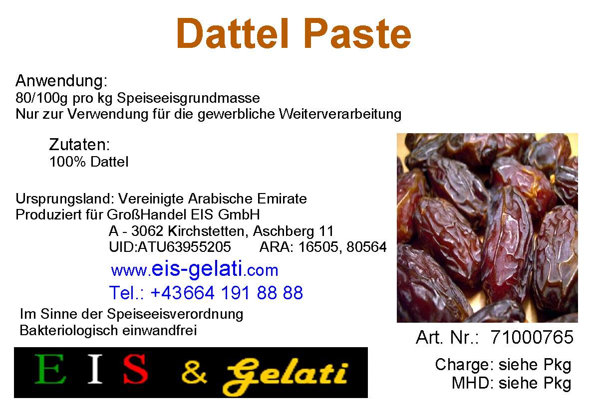 Eis & Gelati Dattel Paste 100%. Zur Herstellung von Speiseeis mit dem Geschmack von Datteln. Dattel EIS