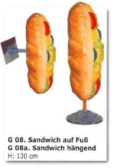 Werbeständer mit Sockel oder mit Wandhalterung. Sandwich gefüllt 130 cm