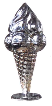 Werbeeistüte 3D Werbe-Eishörnchen. Cono pubblicita Gelato. Eistüte silber metellic. Personalisierte Werbetüte metallisiert. Eis-Gelati.