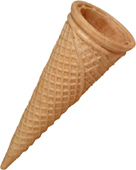Sun Cone Eistüten. Gepresste Eistüte ohne Zucker. Strohtüte mit Lamellen für Softeis und handwerklich hergestelltes Speiseeis. GroßHandel EIS GmbH