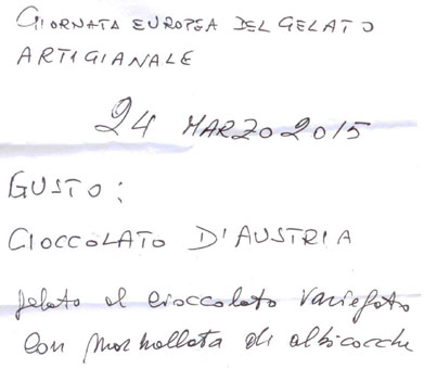 Europäischer Tag des handwerklich hergestellten Speiseeises 24.März 2015 - Geschmack Cioccolato d' Austria mit Variation Marille. GroßHandel EIS GmbH