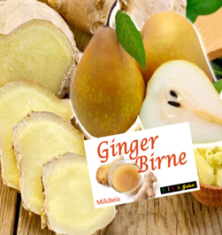 Eis des Jahres 2017. Ginger Birne oder Ingwer Birne auf Milch und Honig bei GroßHandel EIS GmbH