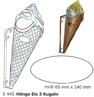 Hängeeistüten personalisiert. Eisstanitzel mit Logo und Aufhängevorrichtung. Wunschfarben.