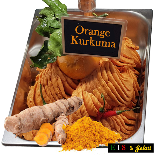 Eis Vital Kurkuma Orange. Orangeneis mit Kurkuma und Chilly