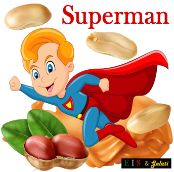 Klebefolie 230 x 230 Superman Eis. Erdnusseis. Kindereis Eiswerbung Eis & Gelati